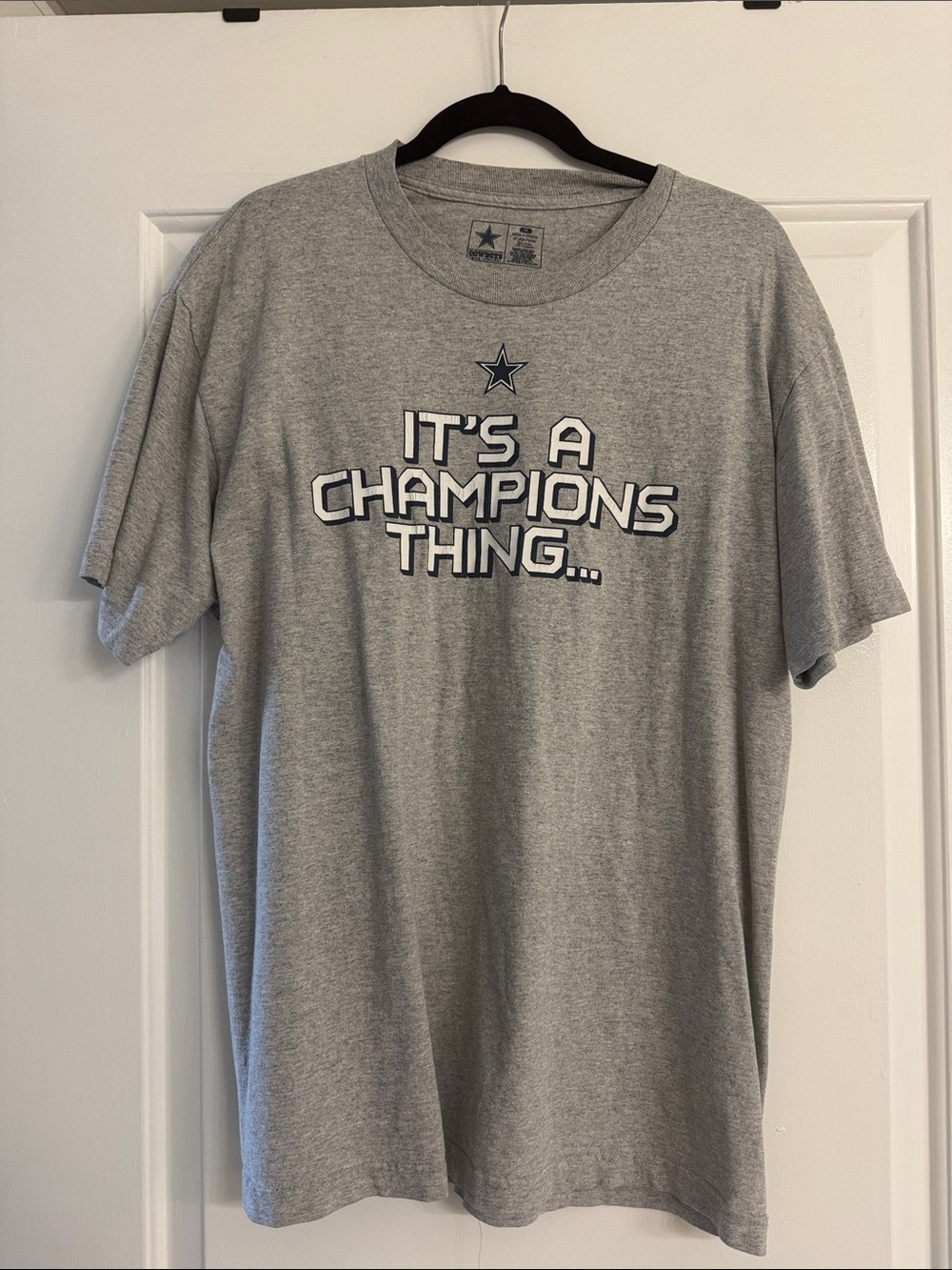 Gray Dallas Cowboys "It's A Champions Thing" Tee - Men's